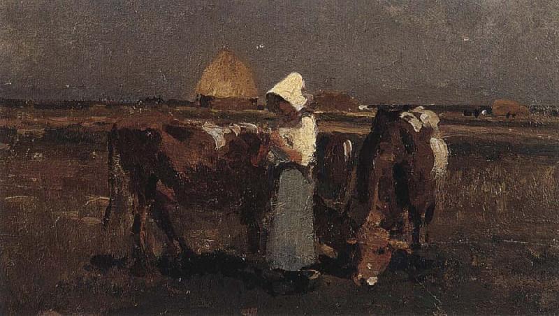 Peasant Watching her Cows at Barbizon, Nicolae Grigorescu